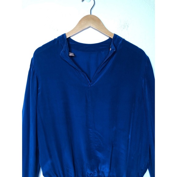 Scotch & Soda Blue Long Sleeve Knot Front Blouse Top Size Large Office - Picture 7 of 16